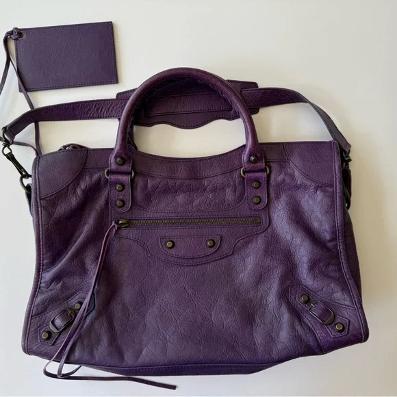 ‼️SOLD‼️ BALENCIAGA S/S 2012 RH Dark Violet Purple City Bag - Picture 14 of 15